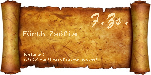 Fürth Zsófia névjegykártya